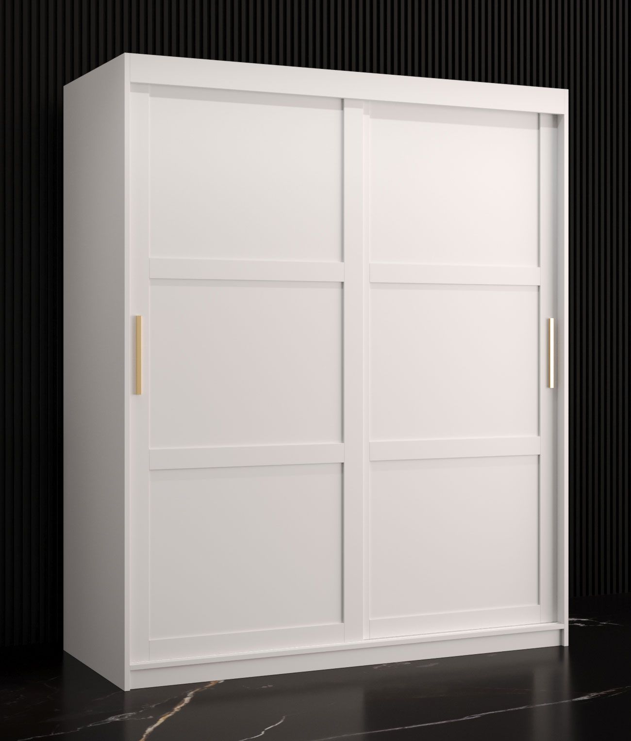 Eenvoudige kledingkast met vijf vakken Liskamm 09, kleur: mat wit - afmetingen: 200 x 150 x 62 cm (H x B x D), met voldoende opbergruimte