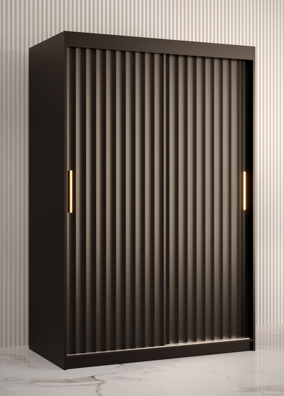 elegante kledingkast Balmenhorn 56, kleur: mat zwart - afmetingen: 200 x 120 x 62 cm (H x B x D), met voldoende opbergruimte