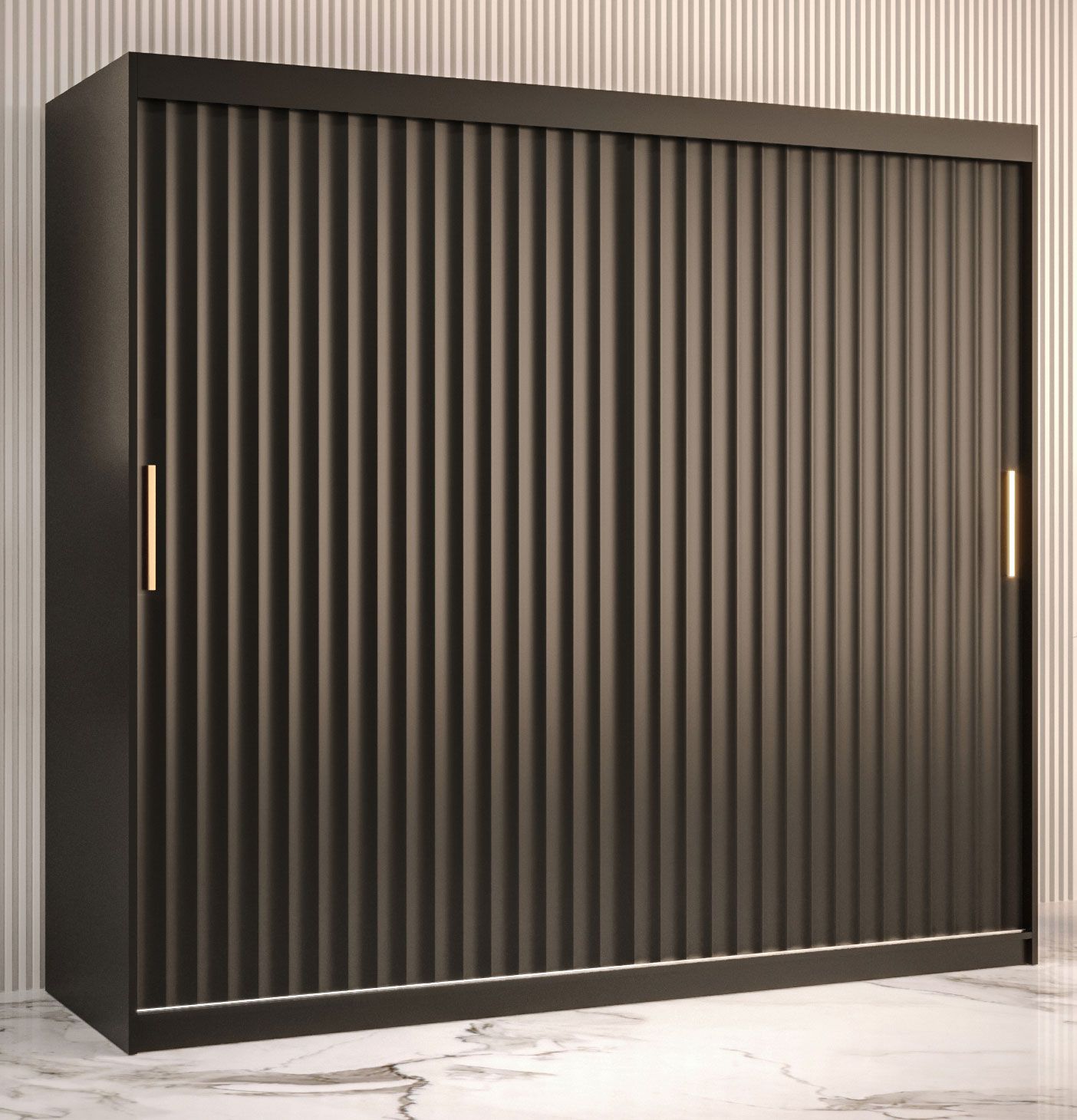 bijzondere kledingkast met voldoende opbergruimte Balmenhorn 68, kleur: mat zwart - afmetingen: 200 x 200 x 62 cm (H x B x D), met een stijlvol ontwerp.