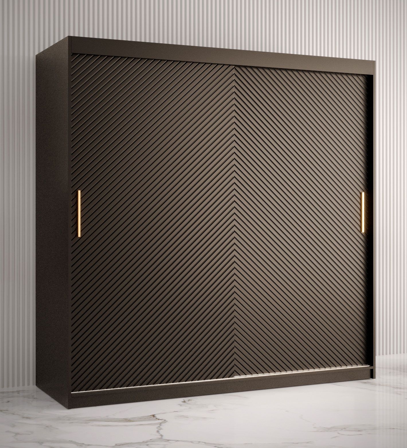 Eenvoudige kledingkast met voldoende opbergruimte Balmenhorn 16, kleur: mat zwart - afmetingen: 200 x 180 x 62 cm (H x B x D), met 10 vakken en twee kledingroedes