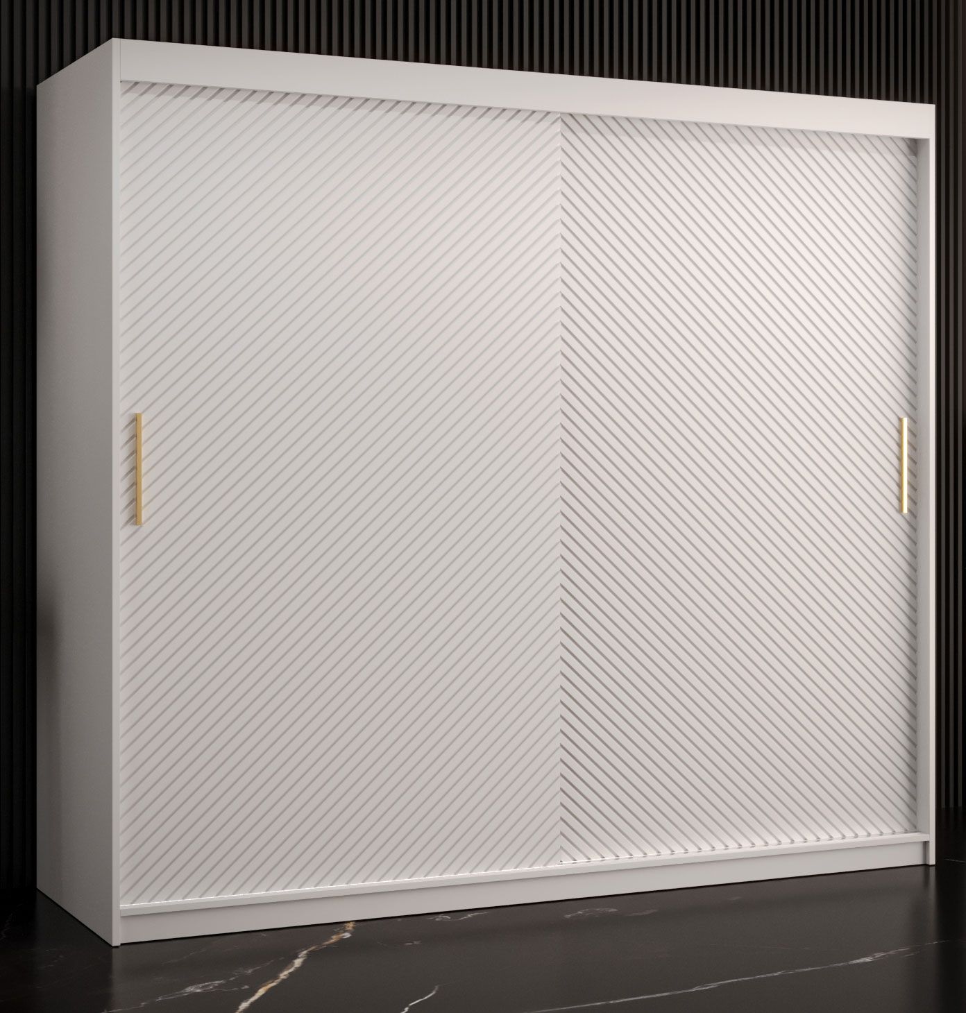 moderne kledingkast Balmenhorn 17, kleur: mat wit - afmetingen: 200 x 200 x 62 cm (H x B x D), met 10 vakken en twee kledingstangen