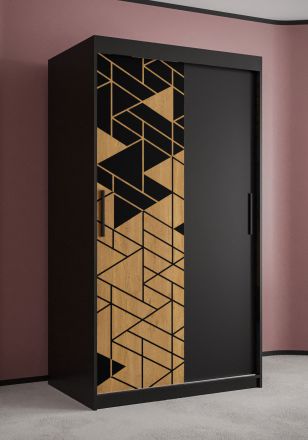 moderne kledingkast Finsteraarhorn 01, kleur: mat zwart - afmetingen: 200 x 100 x 62 cm (H x B x D), met stijlvol design