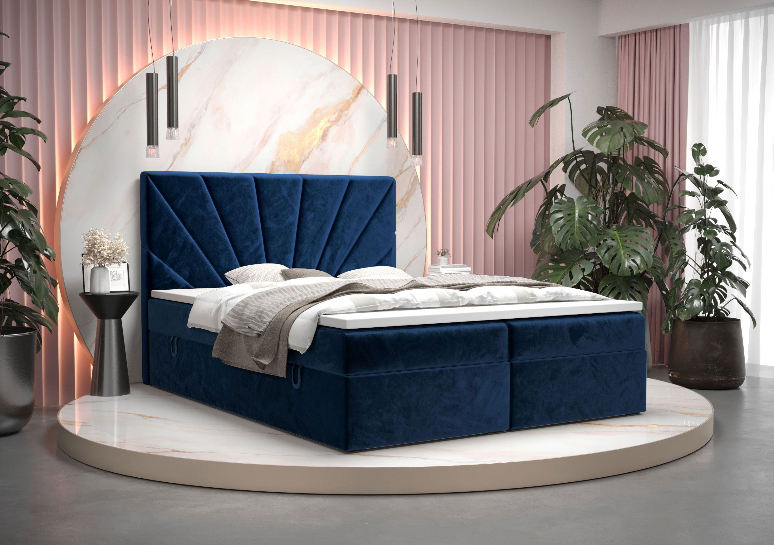 Pirin 20 modern design eenpersoonsbed, kleur: blauw - ligoppervlak: 140 x 200 cm (b x l)