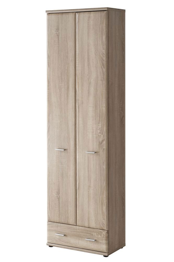 Kledingkast met één kledingstang Bratteli 09, kleur: Sonoma eik - Afmetingen: 203 x 60 x 32 cm (H x B x D), met twee vakken