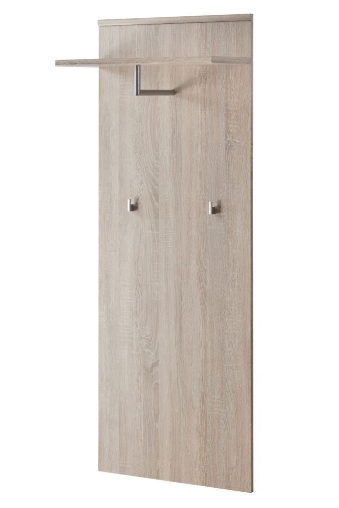 Garderobekast met twee haken en een kledingstang Bratteli 11, kleur: Sonoma eik - Afmetingen: 157 x 60 x 28 cm (H x B x D), met Open kast