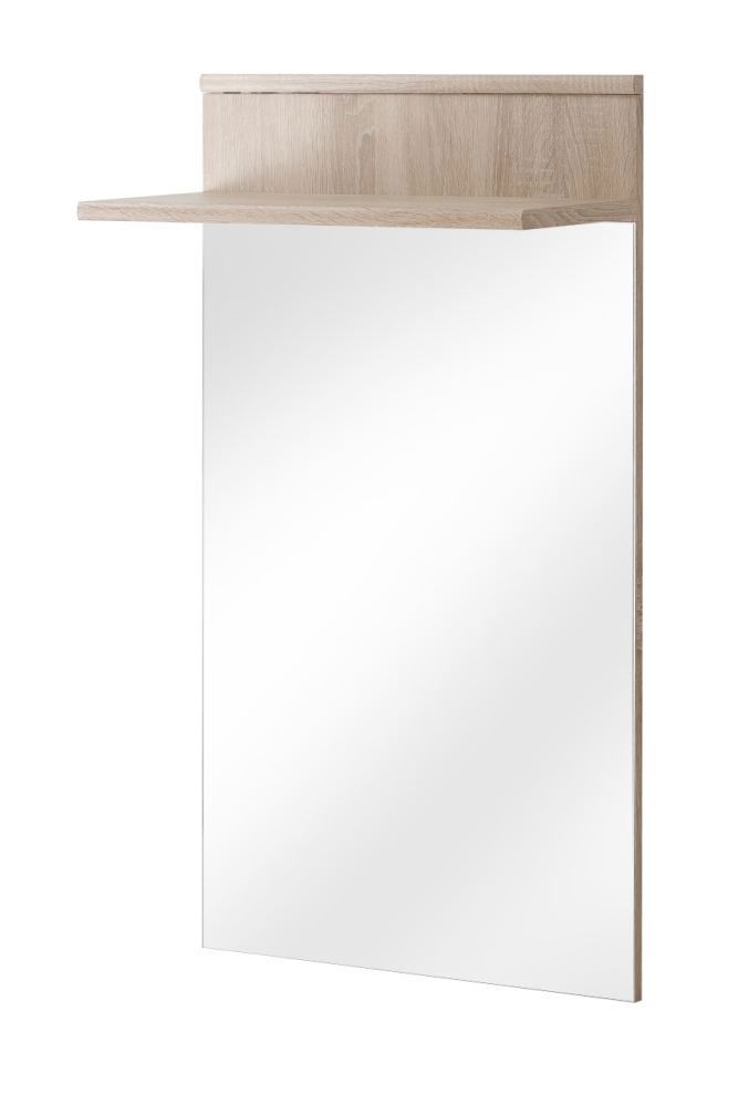Garderobespiegel met legplank Bratteli 12, kleur: Sonoma eik - Afmetingen: 107 x 60 x 28 cm (H x B x D)