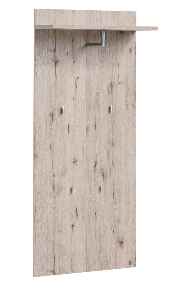 Kledingkast met vier haken Sviland 13, kleur: Wellington eik - Afmetingen: 160 x 60 x 28 cm (H x B x D), met één legplank