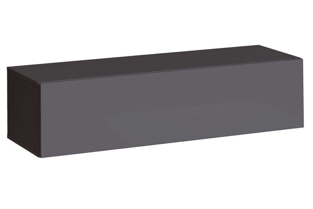 Eleganter TV-Unterschrank Fardalen 31, Farbe: Grau - Abmessungen: 30 x 120 x 40 cm (H x B x T), mit zwei Fächern