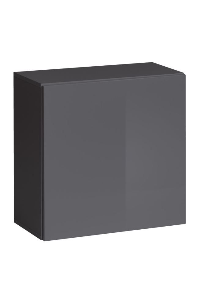 Hangelement Fardalen 11, kleur: grijs - Afmetingen: 60 x 60 x 30 cm (H x B x D), met push-to-open functie