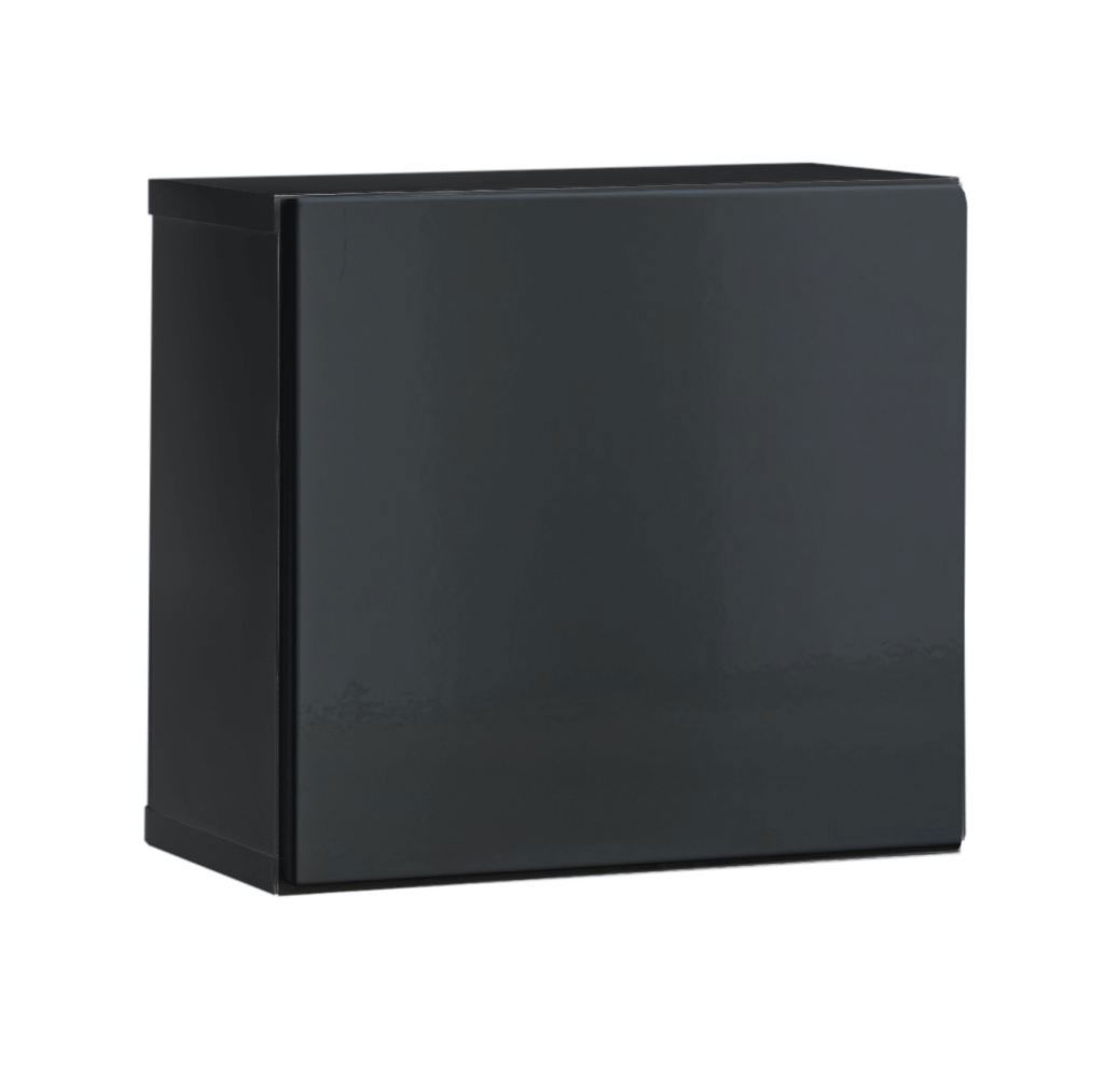 Moderne wandkast met één compartiment Möllen 07, kleur: grijs - Afmetingen: 30 x 30 x 25 cm (H x B x D), met push-to-open functie