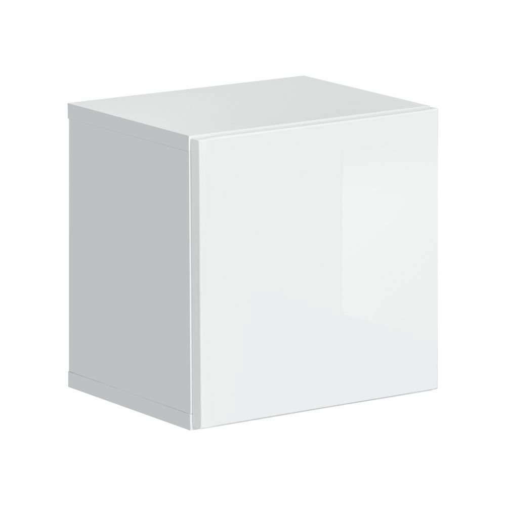 Möllen 05 vierkante wandkast, kleur: wit - Afmetingen: 30 x 30 x 25 cm (H x B x D), met push-to-open functie