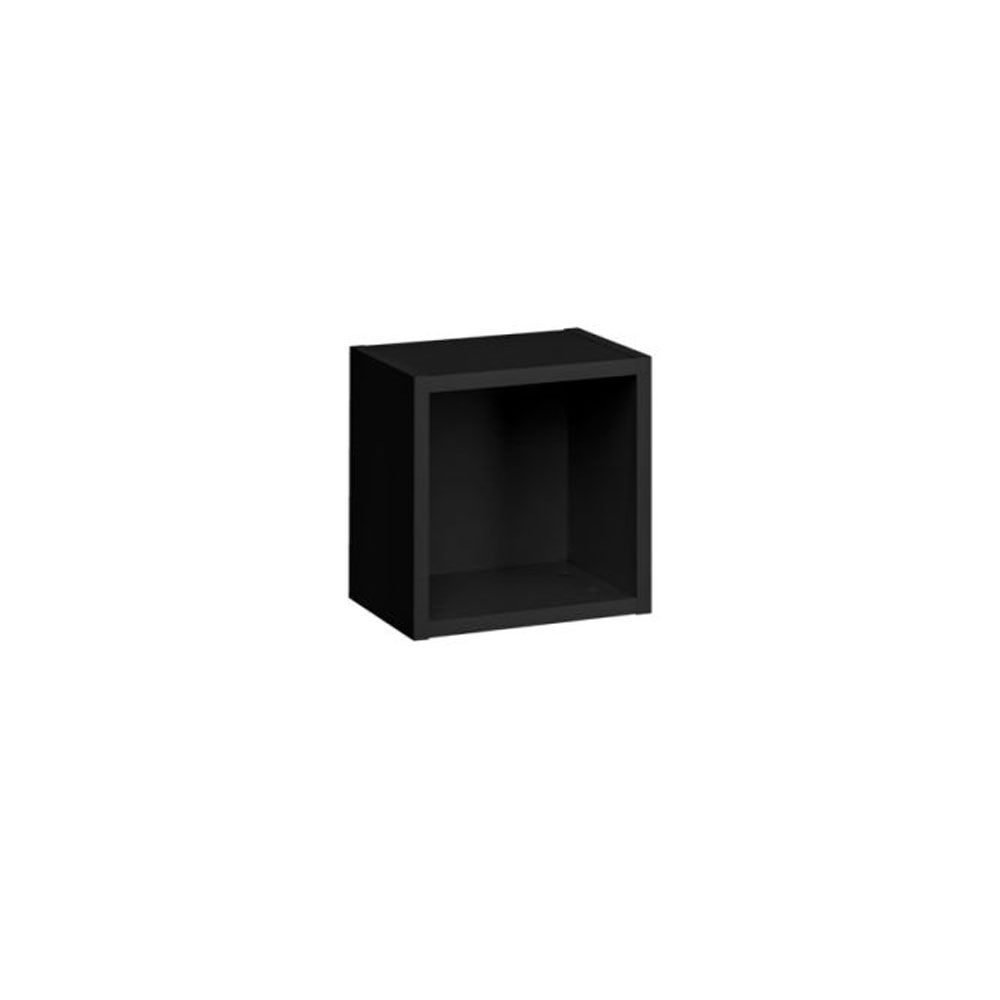 Vierkante wandplank Trengereid 02, kleur: zwart - Afmetingen: 35 x 35 x 25 cm (H x B x D)