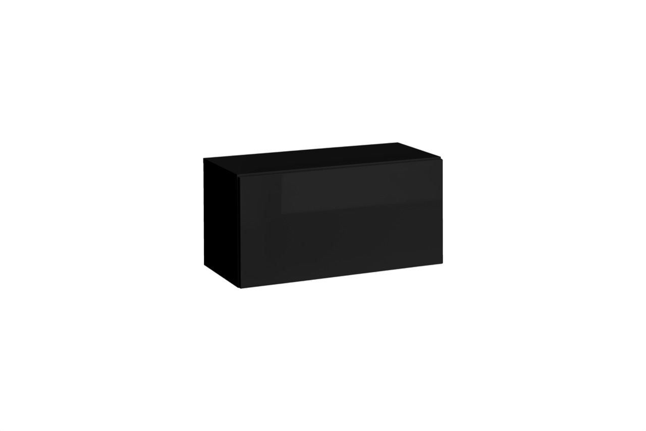 Hangelement Trengereid 09, kleur: zwart - Afmetingen: 35 x 70 x 32 cm (H x B x D), met push-to-open functie