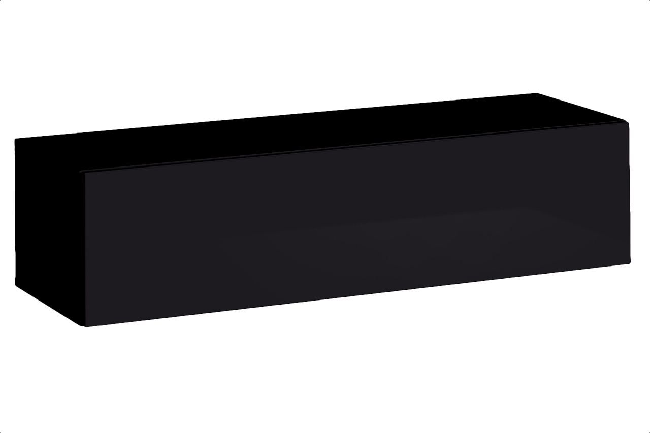 TV-meubel met twee vakken Fardalen 30, kleur: zwart - Afmetingen: 30 x 120 x 40 cm (H x B x D), met push-to-open functie