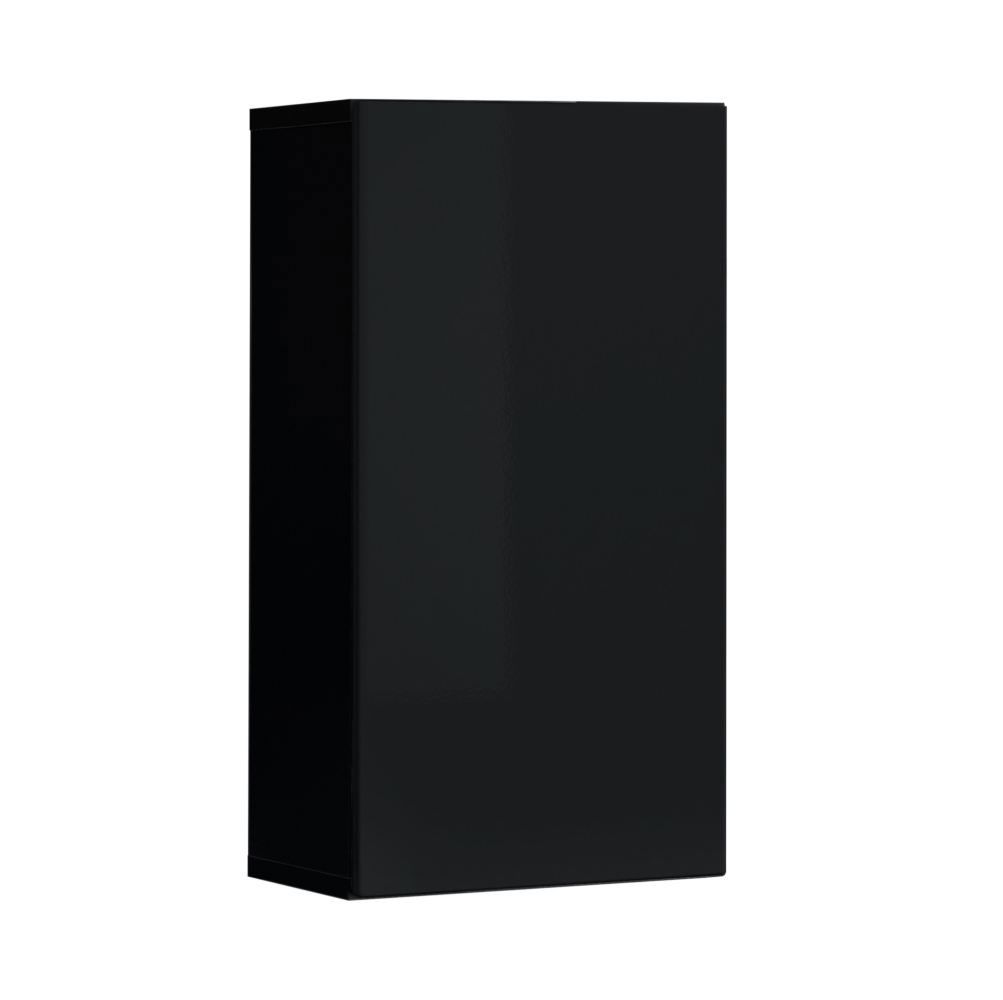 eenvoudige hangkast Möllen 02, kleur: zwart - afmetingen: 60 x 30 x 25 cm (H x B x D), met push-to-open functie