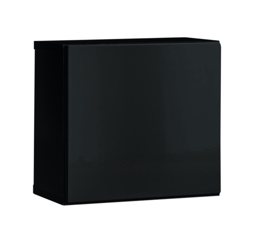 Hangkast met push-to-open functie Möllen 06, kleur: zwart - Afmetingen: 30 x 30 x 25 cm (H x B x D)