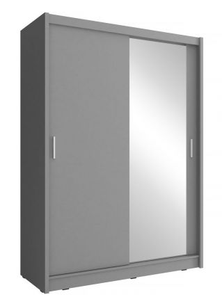 moderne schuifdeurkast met vijf vakken Warbreck 07, kleur: grijs - afmetingen: 200 x 130 x 62 cm (H x B x D)