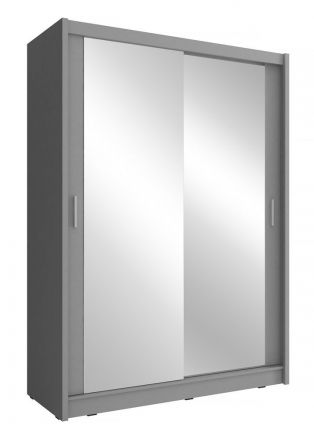 eenvoudige schuifdeurkast met vijf vakken Warbreck 10, kleur: grijs - afmetingen: 200 x 130 x 62 cm (H x B x D), met voldoende opbergruimte