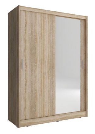 moderne schuifdeurkast met één spiegel Warbreck 12, kleur: sonoma eiken - afmetingen: 200 x 150 x 62 cm (H x B x D)