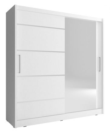 Kledingkast met 10 vakken in een eenvoudig Warbreck 26-design, kleur: wit - afmetingen: 214 x 200 x 62 cm (H x B x D)