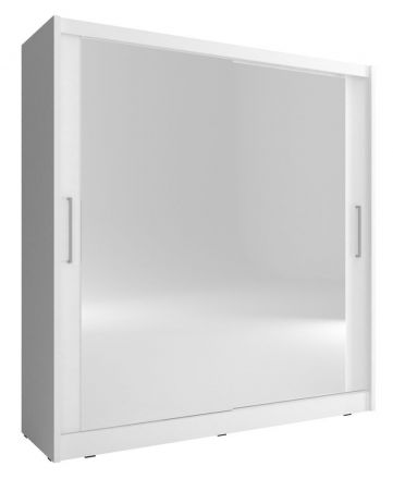 eenvoudige kledingkast met twee grote spiegels Warbreck 53, kleur: wit - afmetingen: 200 x 180 x 62 cm (H x B x D), met voldoende opbergruimte