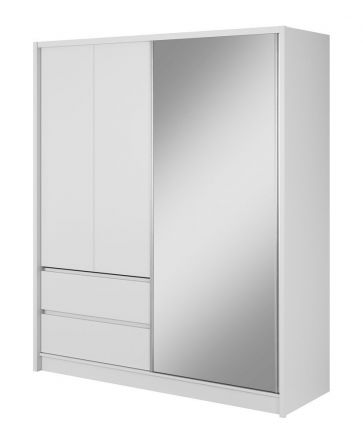 Eenvoudige schuifdeurkast met zes vakken Kirkdale 05, kleur: wit - afmetingen: 214 x 184 x 62 cm (H x B x D), met voldoende opbergruimte