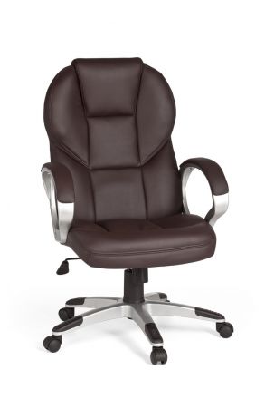 XL-bureaustoel Apolo 40, kleur: bruin / aluminium look, kantelmechanisme instelbaar op lichaamsgewicht
