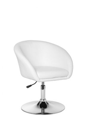 Retro look cocktailstoel Apolo 133, kleur: wit / chroom, zitting 360° draaibaar & in hoogte verstelbaar