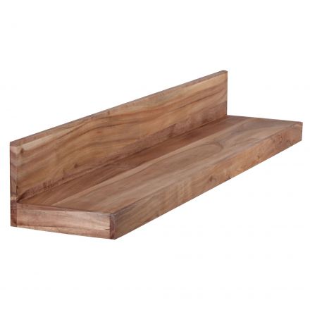 Wandplank van echt hout, kleur: acacia - Afmetingen: 17 x 110 x 24 cm (H x B x D), handgemaakt van massief acaciahout