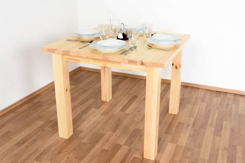 Eettafel massief grenenhout natuur Turakos 103 (hoekig) - 90 x 90 cm (b x d)