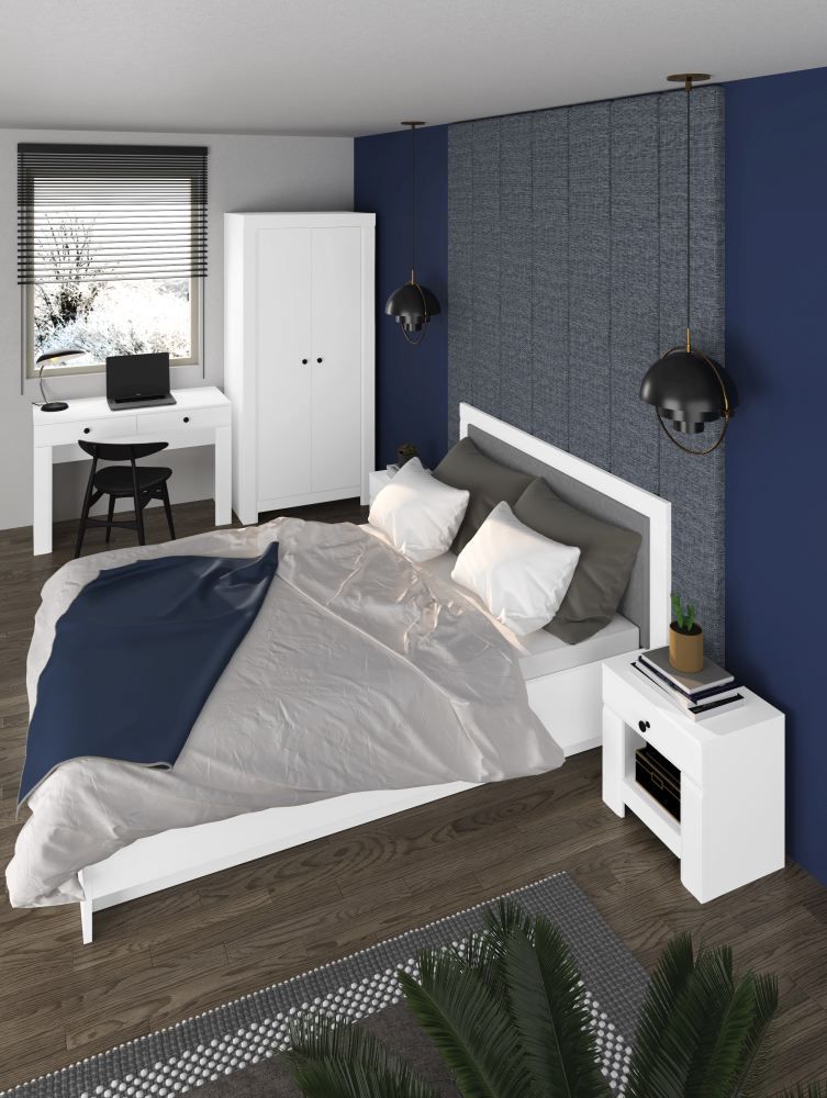 Slaapkamer compleet - Set B Orivesi, 5-delig, kleur: wit