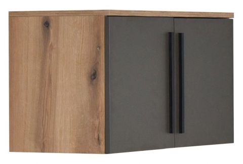 Opzetkast voor draaideurkast/ kleerkast Burgos 01, kleur: eiken/grijs - 45 x 80 x 38 cm (H x B x D)