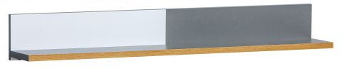 wandrek / hangplank Caranx 9, kleur: wit / eiken / antraciet - 16 x 120 x 18 cm (H x B x D)