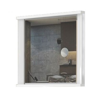Spiegel Sili 05, kleur: wit - Afmetingen: 65 x 80 x 7 cm (H x B x D)