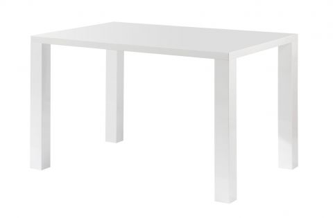 Eettafel Daures 120 (hoekig), kleur: Wit hoogglans - Afmetingen: 120 x 80 cm (B x D)