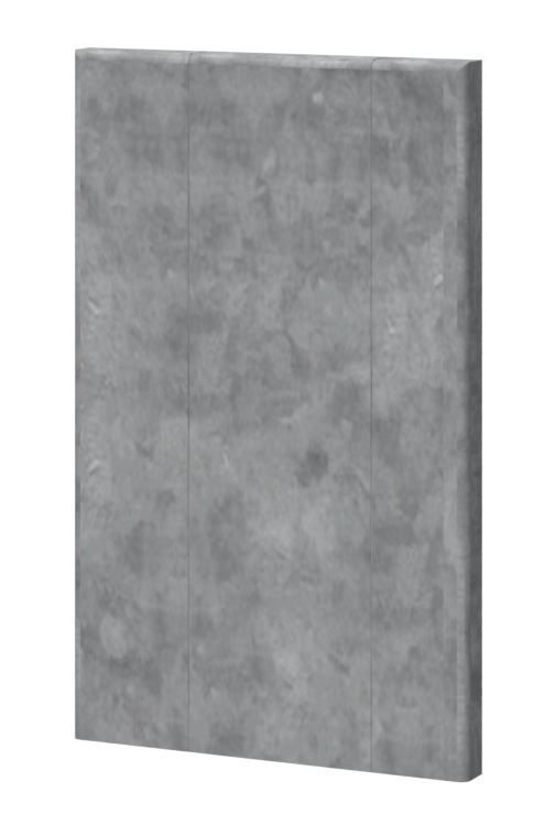 Wandpaneel voor tweepersoonsbed Papauta Rechts, Kleur: Grijs - afmetingen: 105 x 65 x 7 cm (H x B x D)