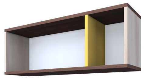 wandrek / hangplank Kerema 12, kleur: noten / iep / geel - afmetingen: 35 x 100 x 25 cm (H x B x D)