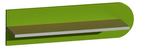 kinderkamer / tienerkamer - hangplank / wandplank Klemens 10, kleur: groen / grijs - afmetingen: 19 x 70 x 17 cm (h x b x d)