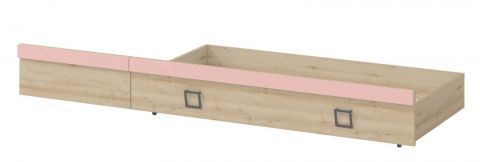 Lade voor bed Benjamin, kleur: beuken / roze - 27 x 74 x 138 cm (H x B x L)