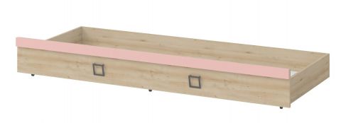 onderschuifbed (lade) voor bed Benjamin, kleur: beuken / roze - 80 x 190 cm (b x l)