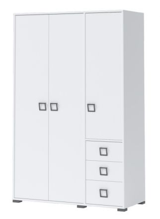 Draaideurkast / kledingkast 14, kleur: wit - Afmetingen: 198 x 126 x 56 cm (H x B x D)