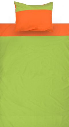 Kinderen - Beddengoed 2-delig - Kleur: Groen/oranje