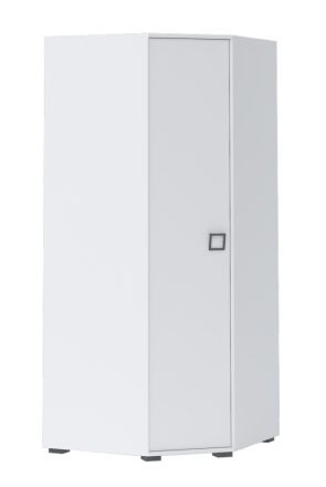 Draaideurkast / hoekkledingkast 15, kleur: wit - Afmetingen: 198 x 86 x 86 cm (H x B x D)