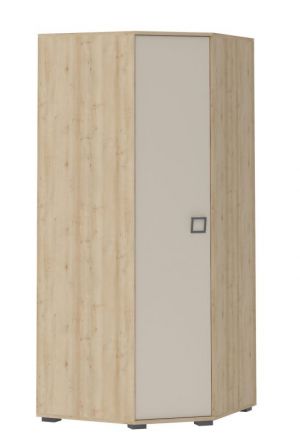 Draaideurkast / hoekkledingkast 15, kleur: beuken / crème - 198 x 86 x 86 cm (h x b x d)