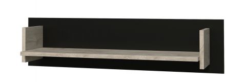 Hangrek / hangplank Menen 10, eiken / zwart - Afmetingen: 30 x 120 x 26 cm (H x B x D)