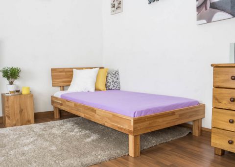 Futonbed / massief houten bed Wooden Nature 02 eikenhout geolied - ligvlak 90 x 200 cm (B x L) 