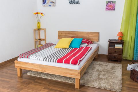 Futonbed / massief houten bed Houten Nature 02 beukenkernhout geolied - ligvlak 140 x 200 cm