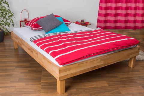 Futonbed / massief houten bed Wooden Nature 04 beukenkernhout geolied - ligvlak 140 x 200 cm (b x l) 