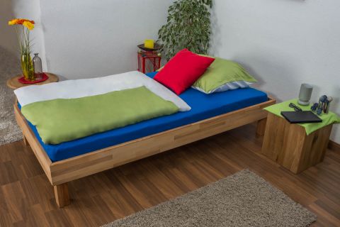 Futonbed / massief houten bed Wooden Nature 04 beukenkernhout geolied - ligvlak 100 x 200 cm (b x l)