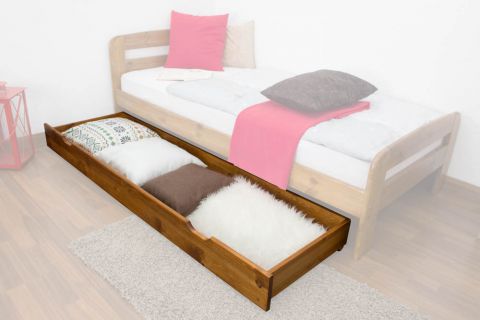 Lade voor bed - massief grenen, kleur eikenhout kleur 003 - afmetingen 18,50 x 198 x 54 cm (H x B x D)